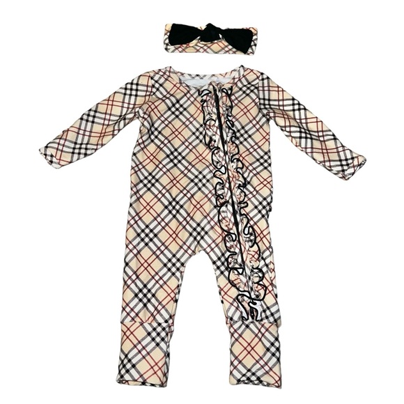 Charlie’s Project Little Snuggles 0-3m Baby Girls Ruffle Butt Zip Up Sleeper - Picture 1 of 7